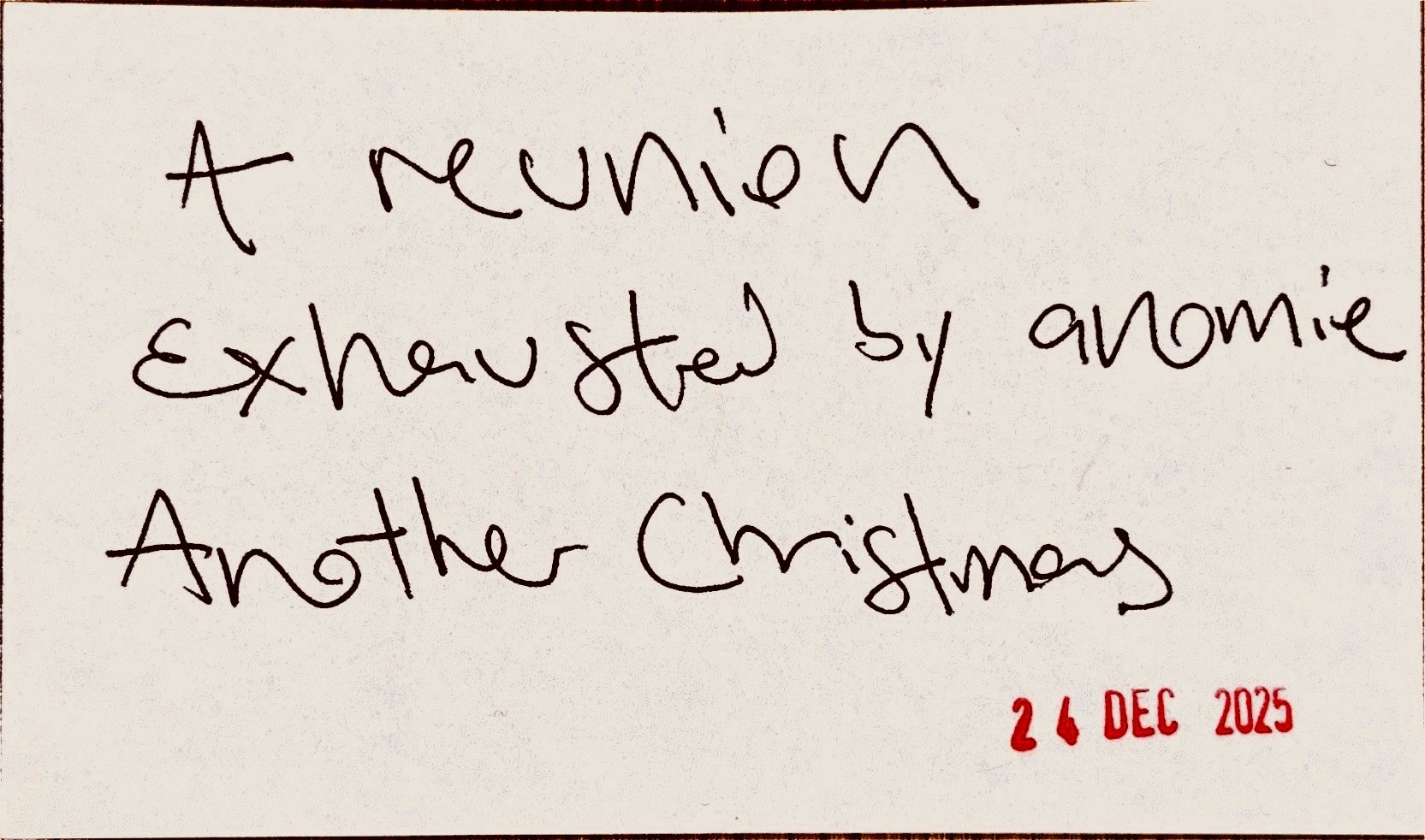 Haiku for December 24, 2025